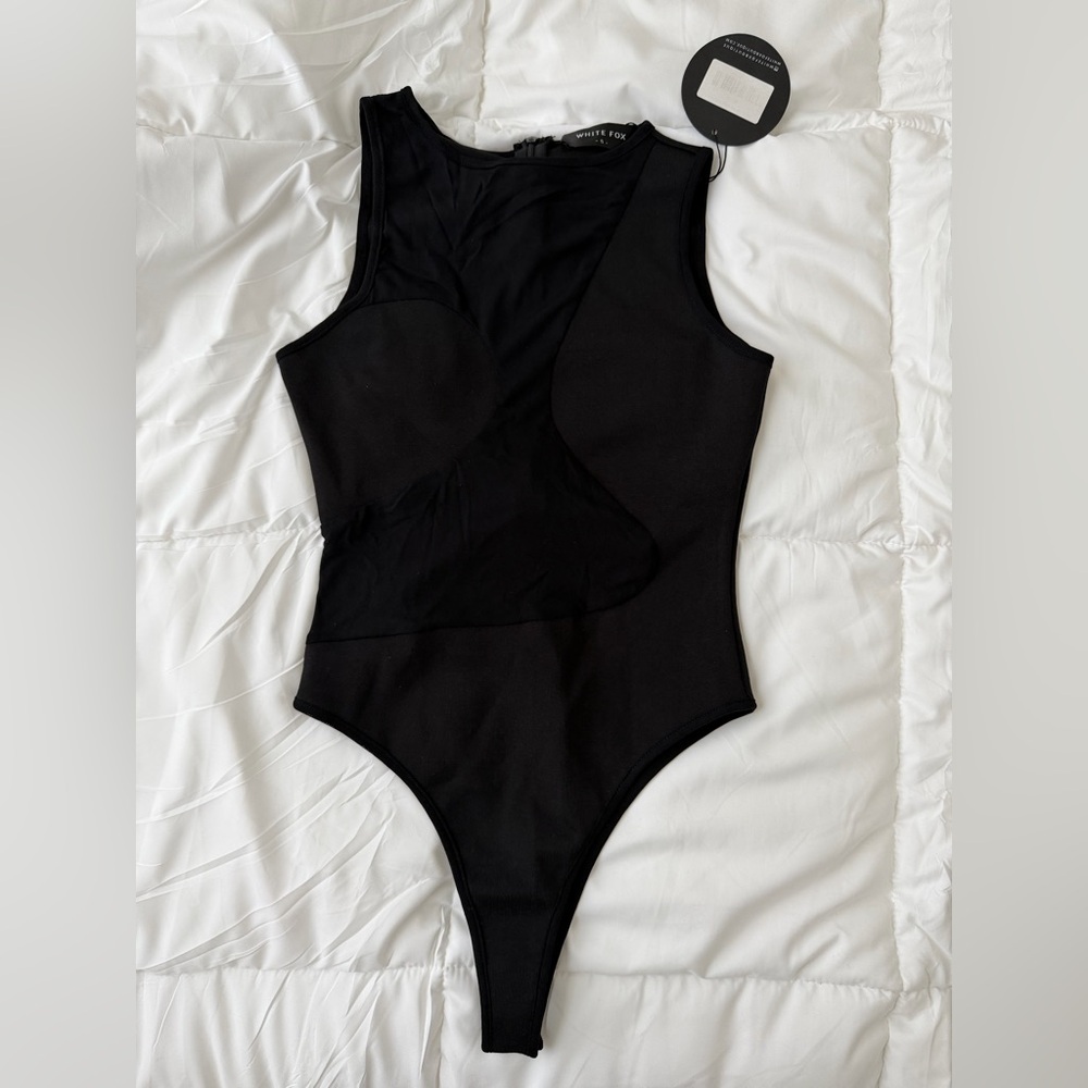 Whitefox Stylish Black mesh bodysuit